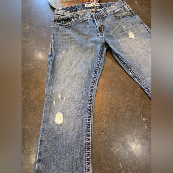 Mens Express Blue Slim Fit Straight Leg ROCCO Jeans 32X34 - Picture 5 of 13